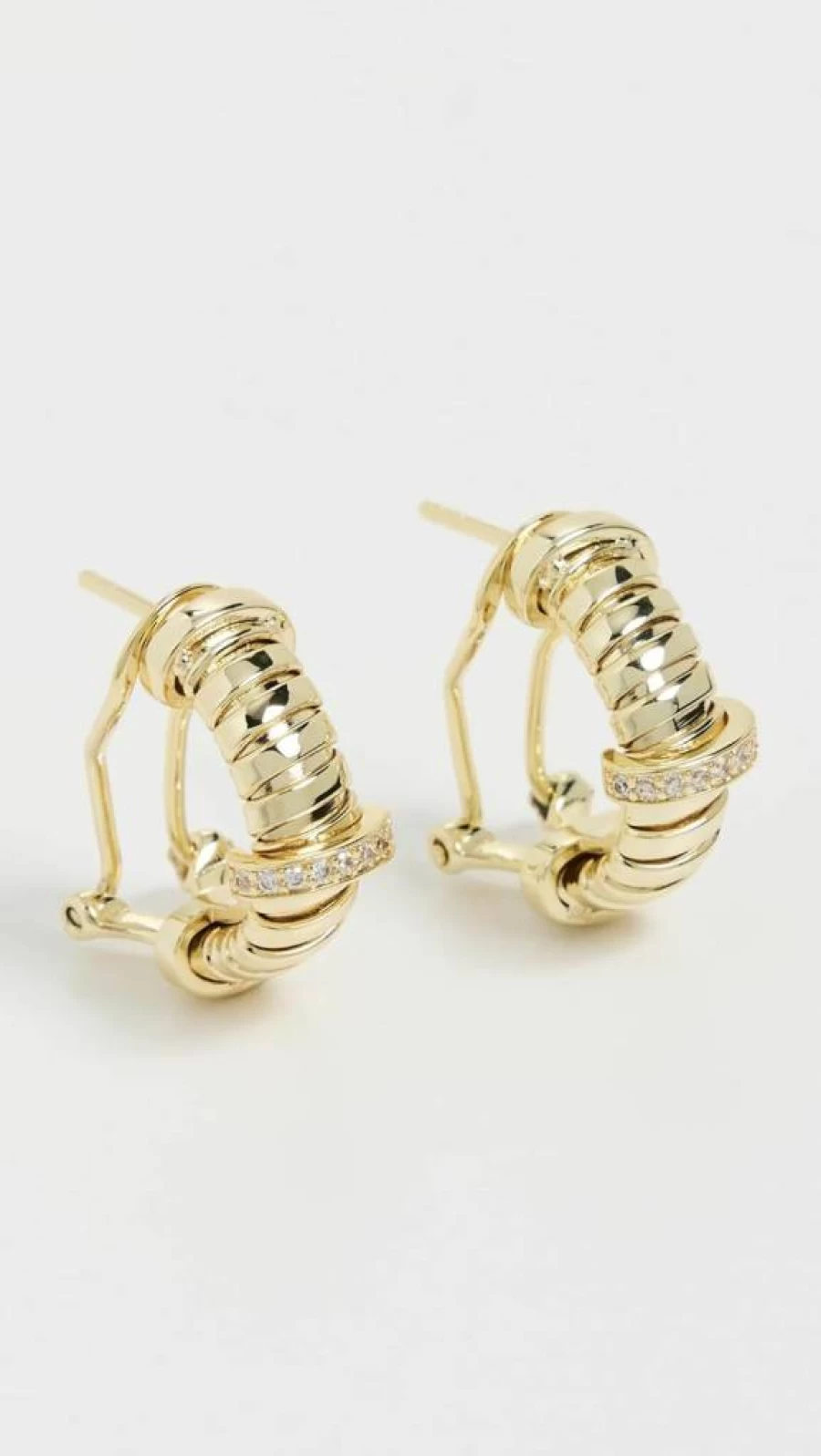 ADINA EDEN Women's Sparkling Pave Accented Wide Open Hoop Earrings - Elegant Gold/Silver Fashion Jewelry