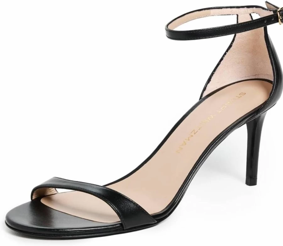 Stuart Weitzman Women's Nudist II 75mm Heel Sandals - Luxury Leather Strappy Summer Shoes