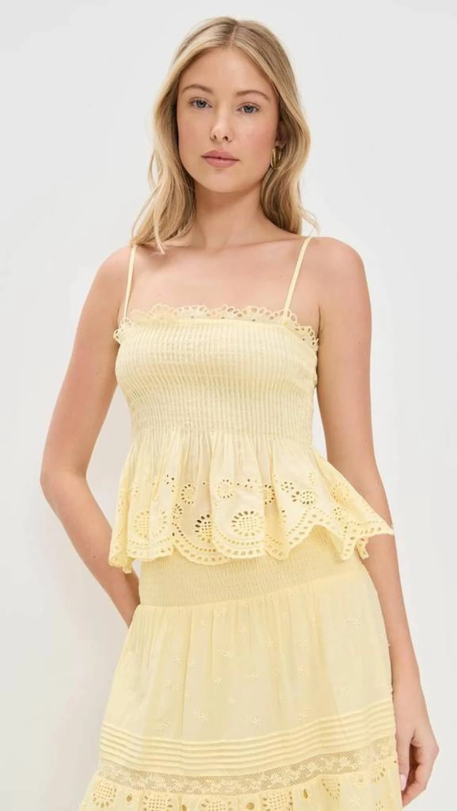 LOVESHACKFANCY Women's Condie Top - Floral Lace Blouse for Women