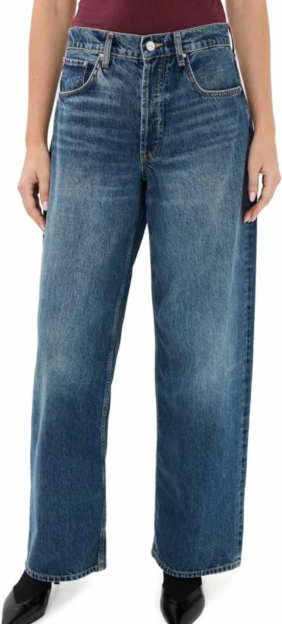 ANINE BING Women's Manon High-Rise Slim Fit Jeans - Premium Denim Pants for Women