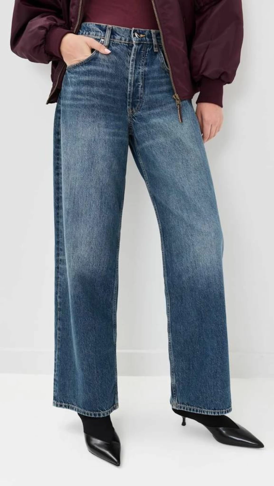 ANINE BING Women's Manon High-Rise Slim Fit Jeans - Premium Denim Pants for Women