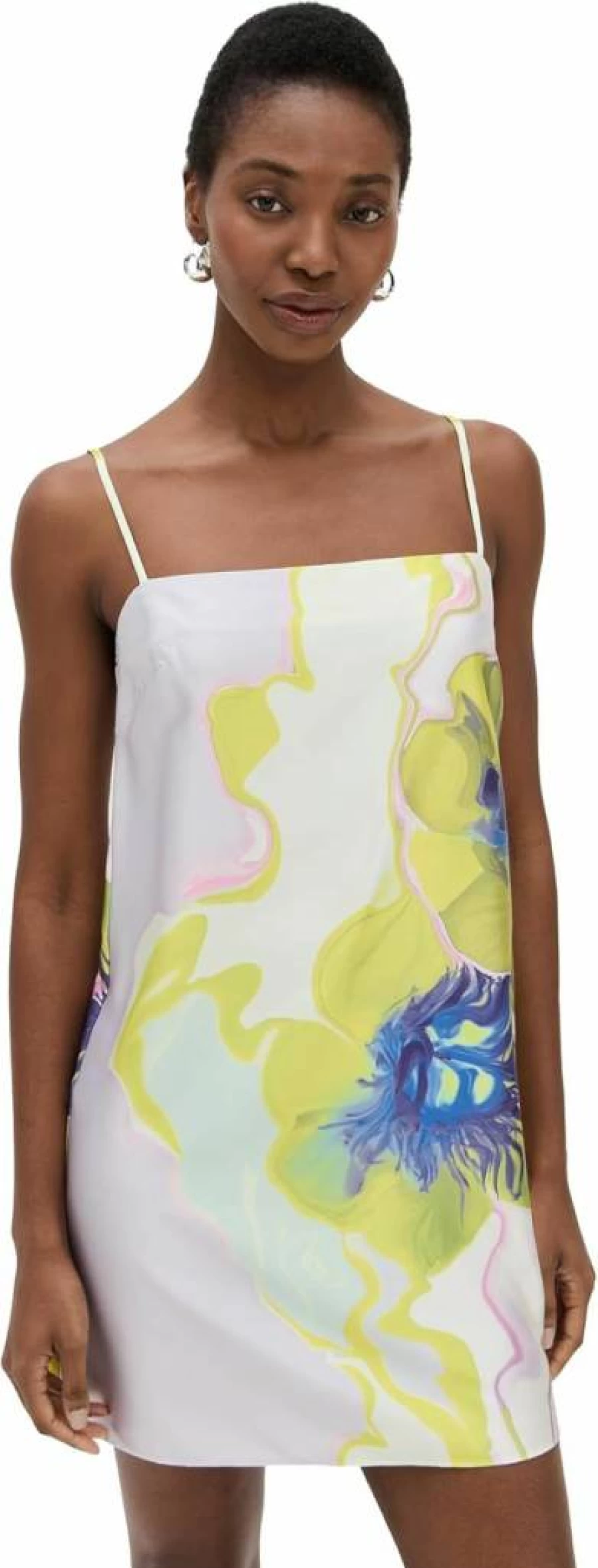Misa Women's Maxine Dress - Elegant Flowy Summer Dress with V-Neck and Floral Print