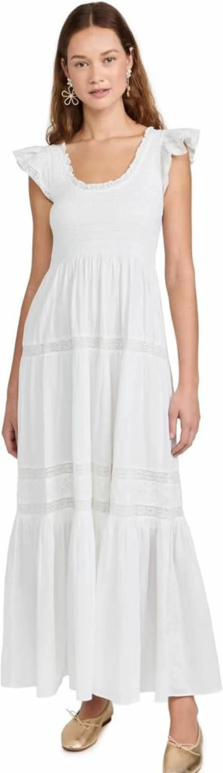 LOVESHACKFANCY Women's Chessie Floral Dress - Boho Chic Summer Dress with Ruffles