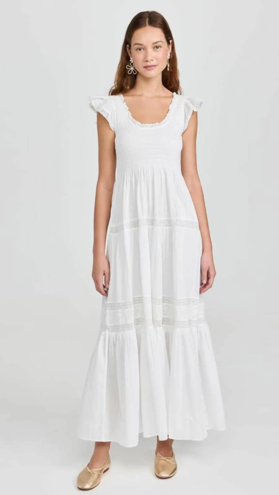 LOVESHACKFANCY Women's Chessie Floral Dress - Boho Chic Summer Dress with Ruffles