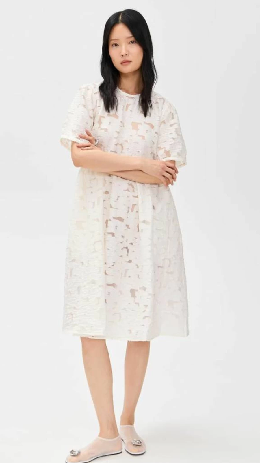 BAUM UND PFERDGARTEN Women's Agdel Dress - Elegant Flowy Midi Dress for Women