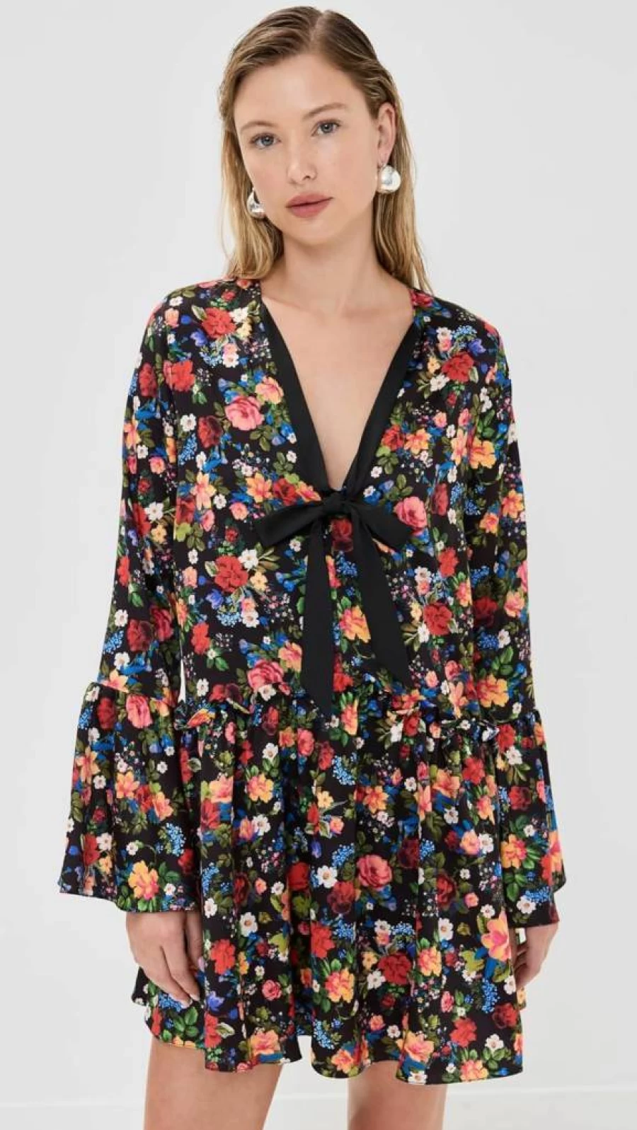 Kika Vargas Women's Issa Dress - Elegant Floral Printed Wrap Dress for Women