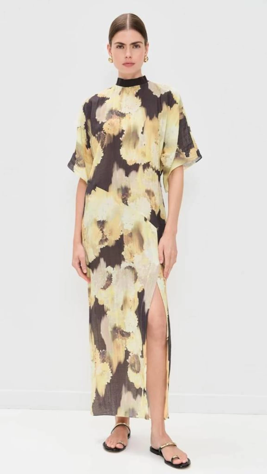 Rodebjer Women's Sandra Blurred Print Dress - Elegant Flowy Casual Wear