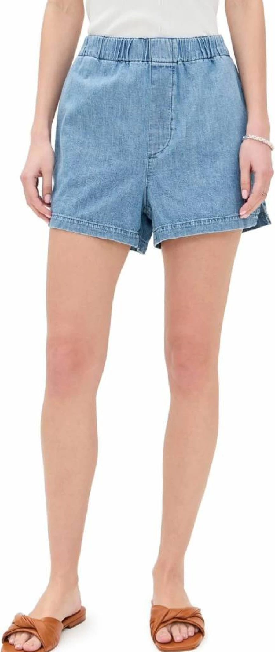 Madewell Women's Marnie Wash Denim Pull-On Shorts | Comfortable Stretch Shorts for Women