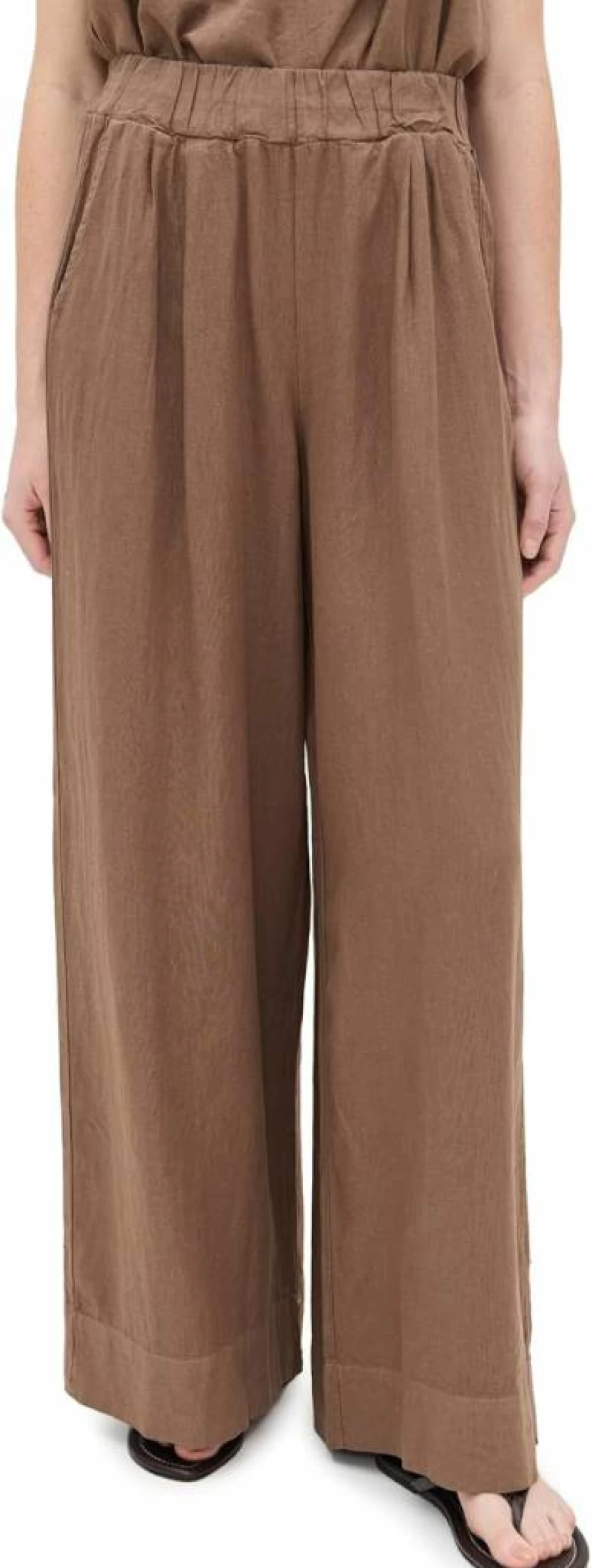 Stateside Women's Linen Wide Leg Pull-On Pants - Comfortable & Breathable Summer Trousers