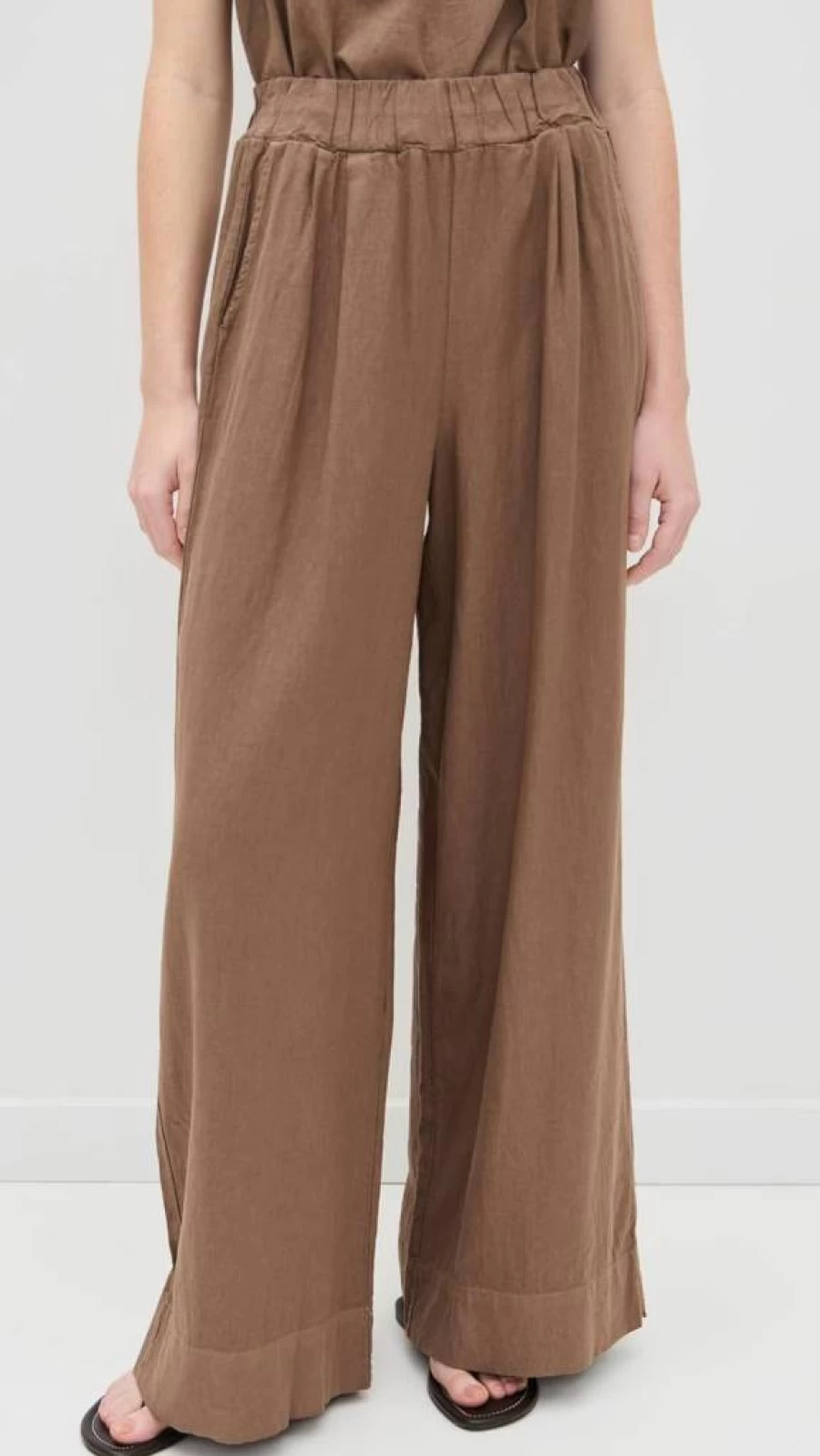 Stateside Women's Linen Wide Leg Pull-On Pants - Comfortable & Breathable Summer Trousers