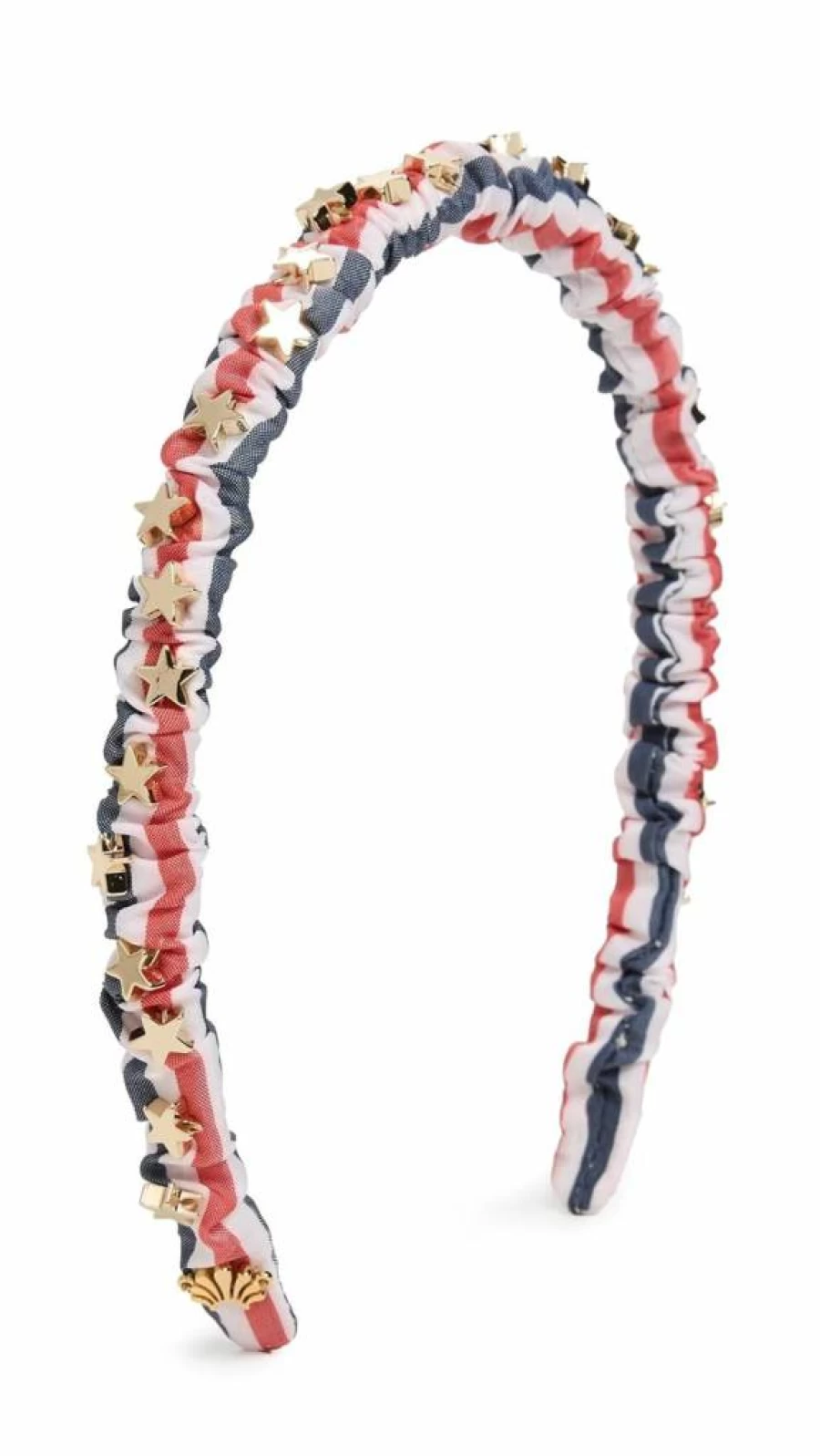 Lele Sadoughi Women's Jessie Embellished Headband - Patriotic Striped Cotton Hair Accessory, One Size Fashion Headband