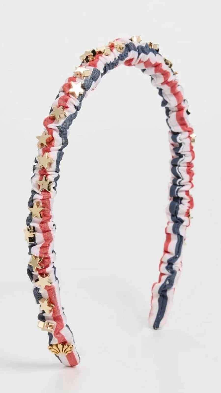 Lele Sadoughi Women's Jessie Embellished Headband - Patriotic Striped Cotton Hair Accessory, One Size Fashion Headband