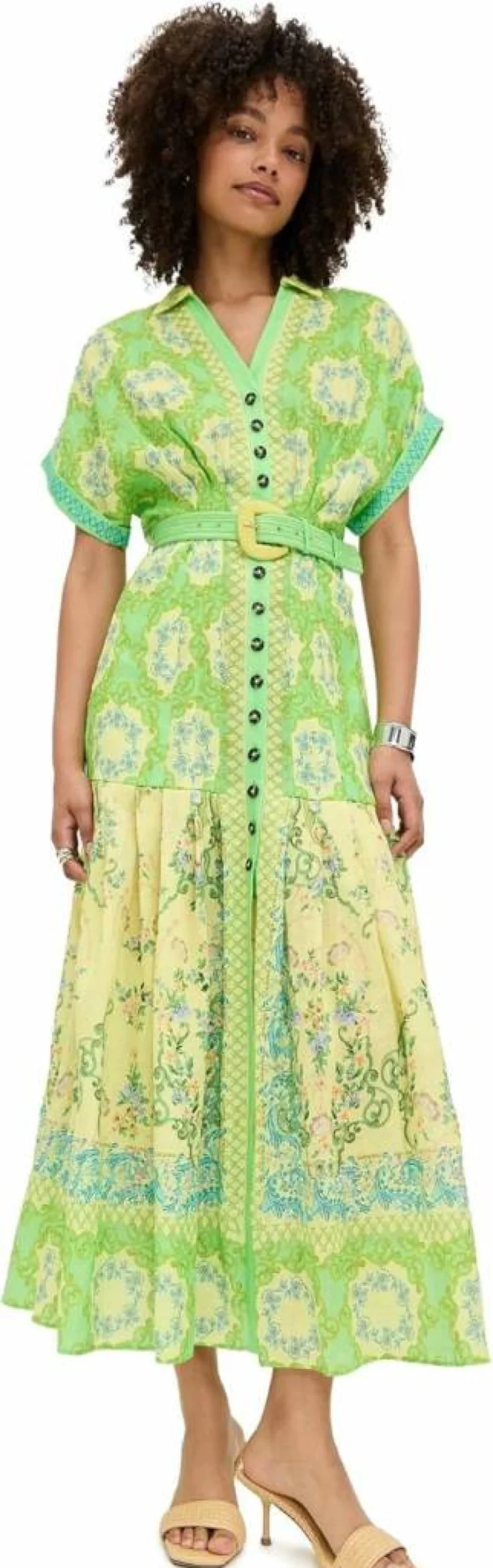 SALONI Women's Riya B Floral Print Midi Dress - Elegant Summer Fashion