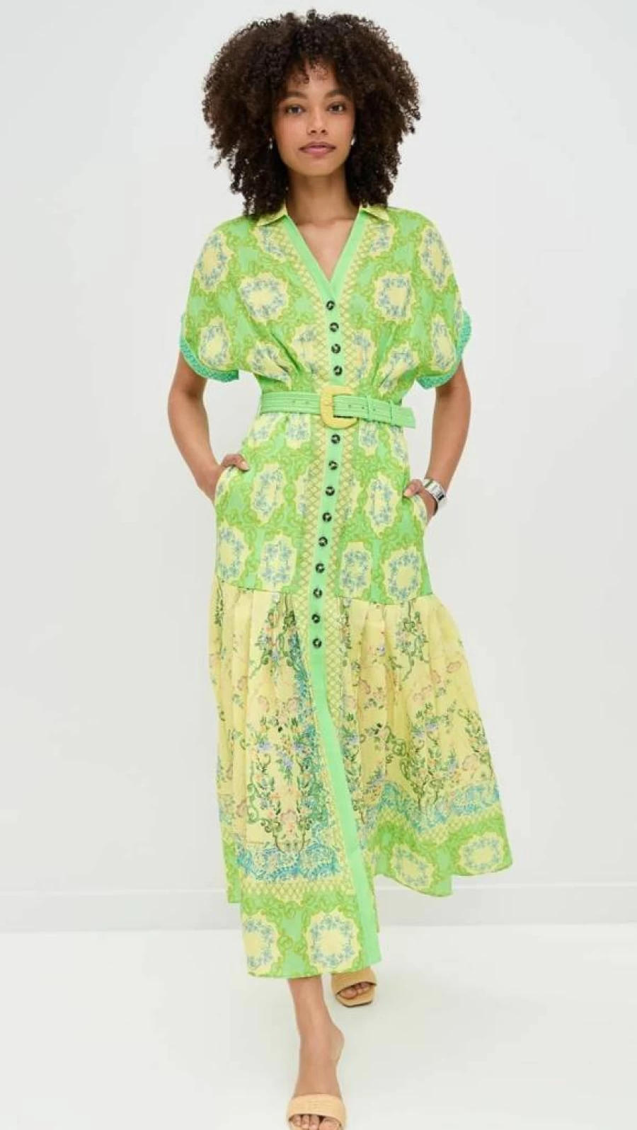 SALONI Women's Riya B Floral Print Midi Dress - Elegant Summer Fashion