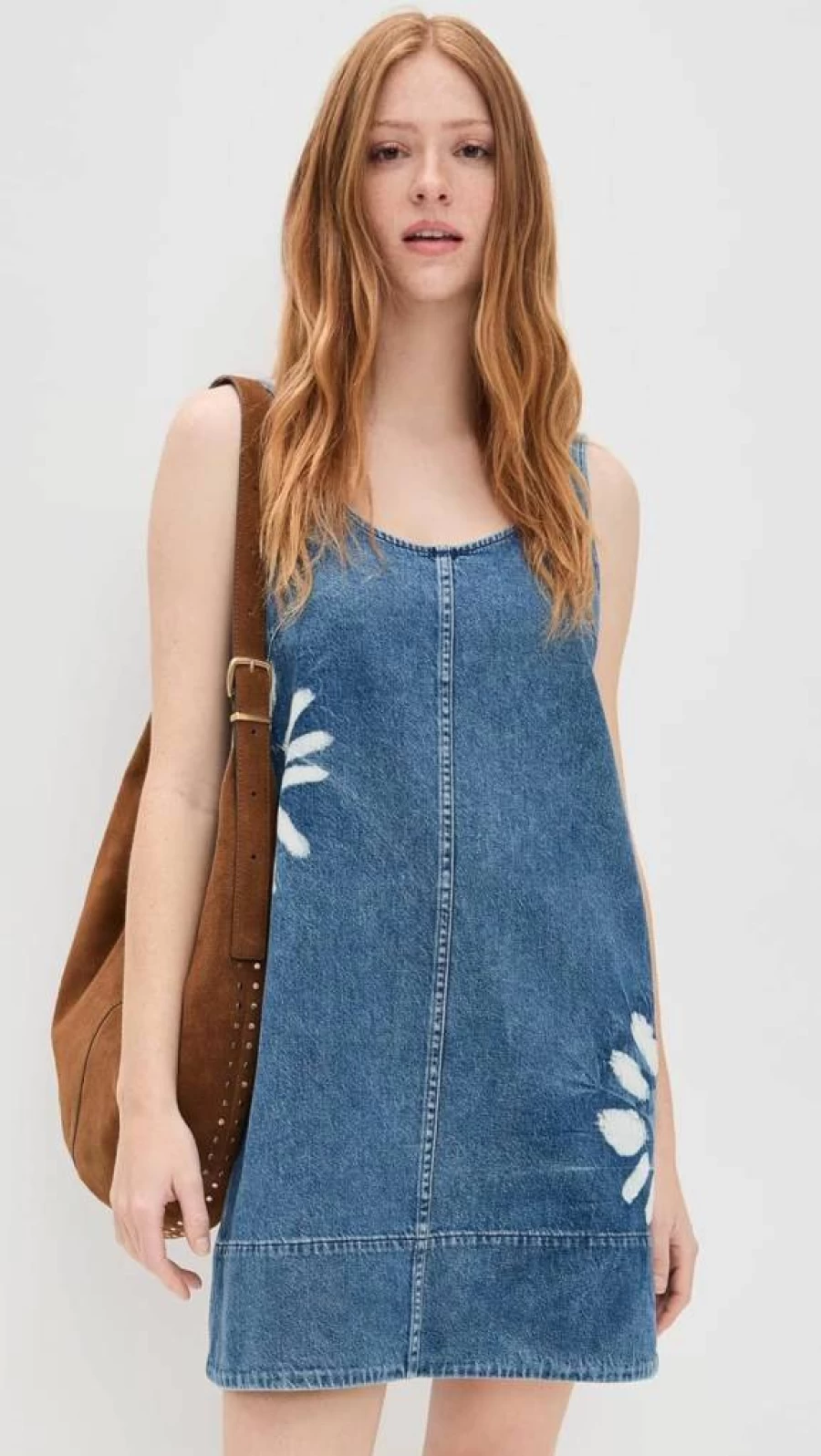 Madewell Women's Garment-Dyed Denim Mini Dress - Scoop Neck Casual Chic Style