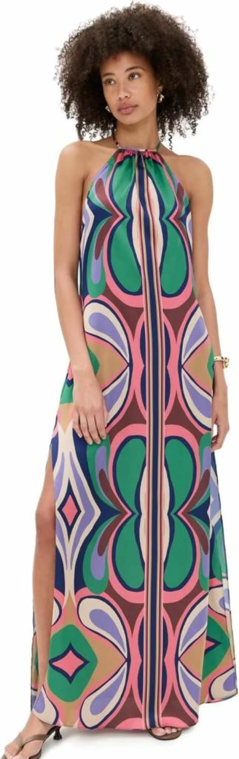 Misa Women's Samantha Floral Summer Dress - Elegant V-Neck A-Line Casual Outfit