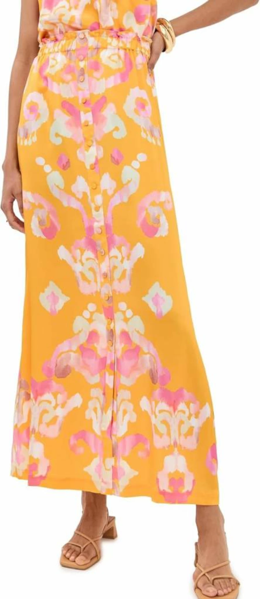 Figue Women's Bastien Skirt - Elegant High-Waisted Floral Print Midi Skirt