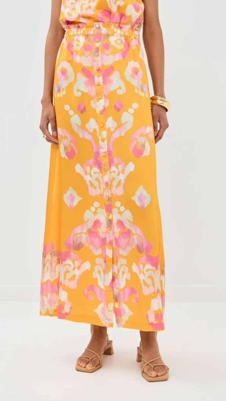 Figue Women's Bastien Skirt - Elegant High-Waisted Floral Print Midi Skirt