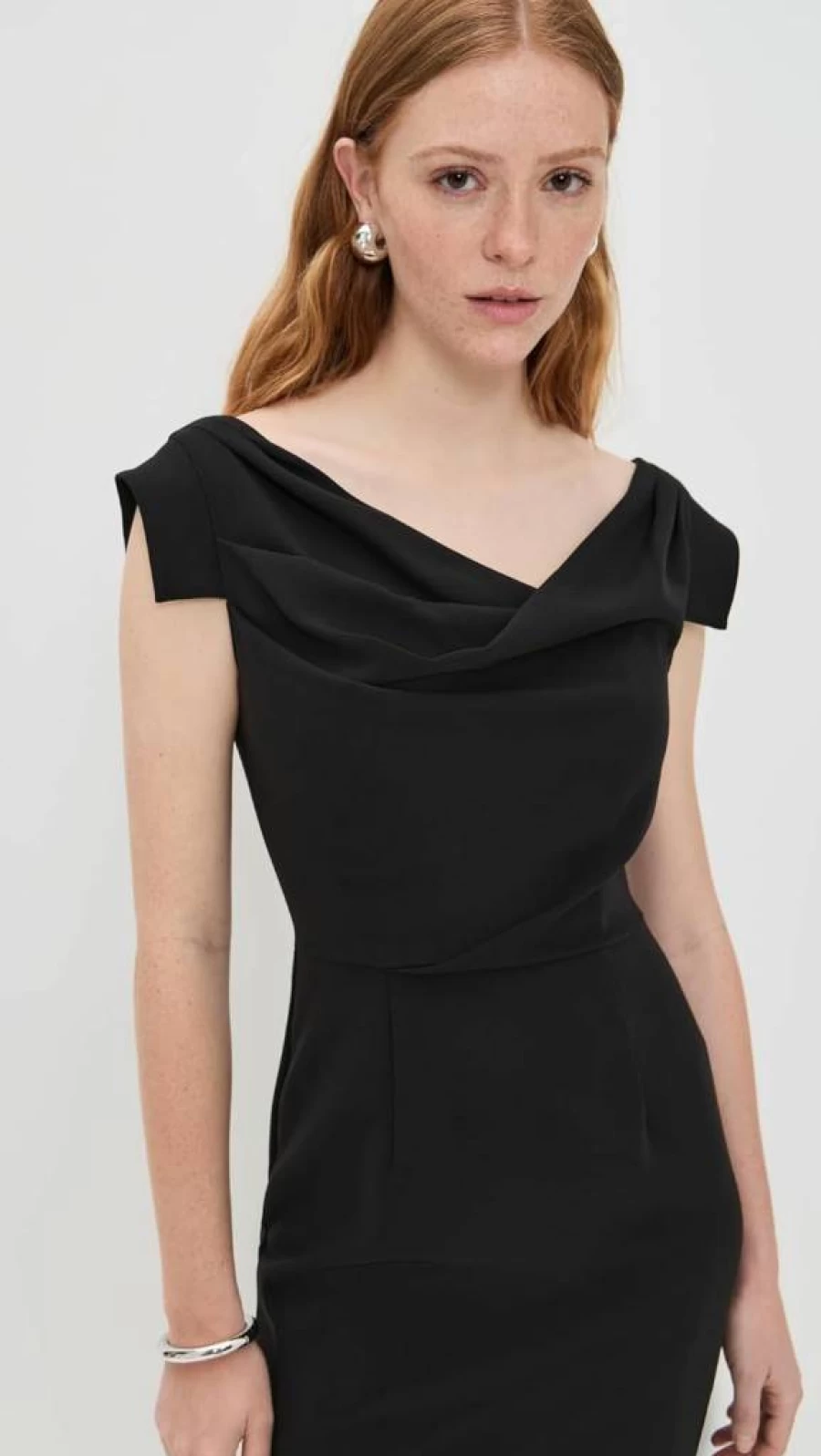 Black Halo Jacqueline Midi Dress for Women - Elegant Knee-Length Cocktail Dress