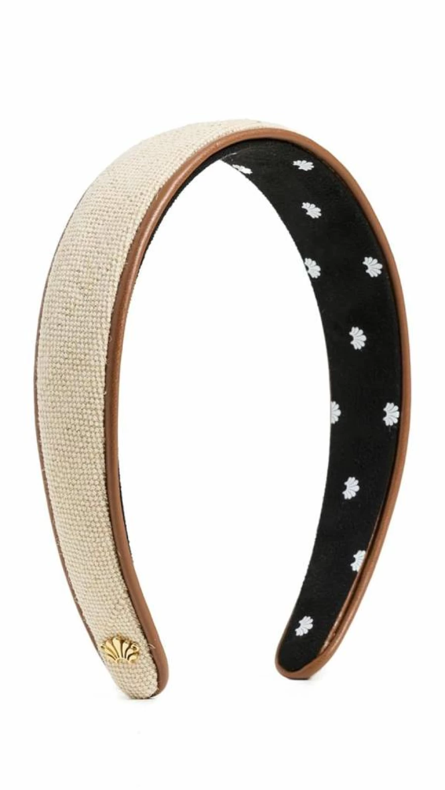Lele Sadoughi Women's Bessette Faux Leather Headband - Natural Canvas Tan Hair Accessory