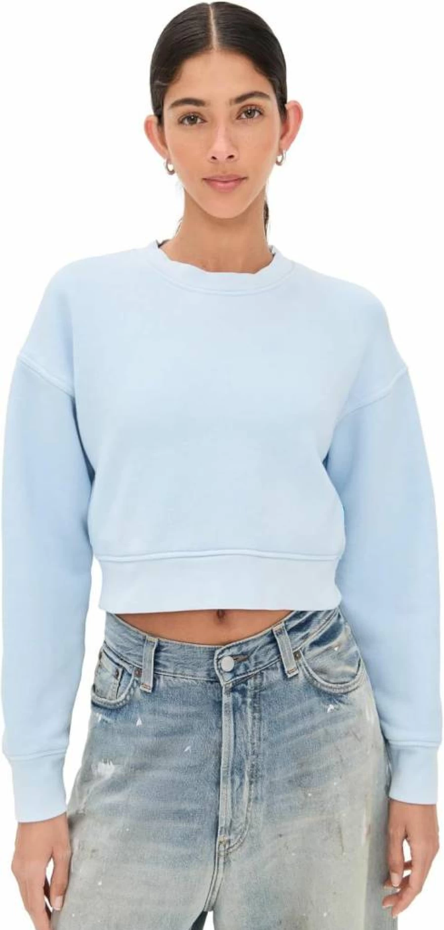 Cotton Citizen Women's Boston Crop Crew Sweatshirt - Casual Comfort Fit Pullover