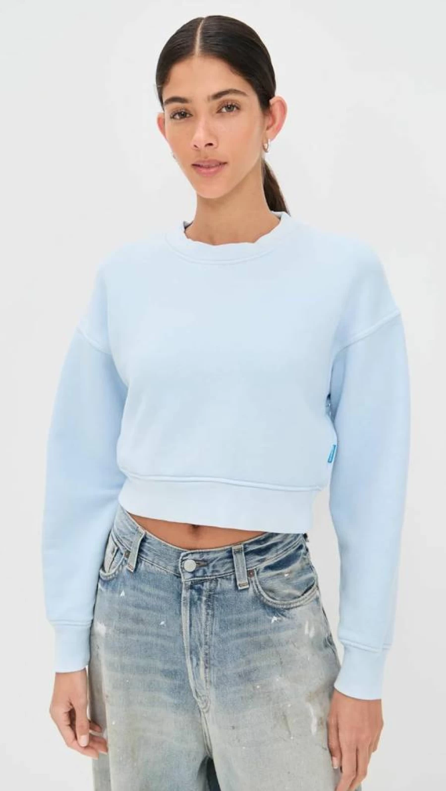 Cotton Citizen Women's Boston Crop Crew Sweatshirt - Casual Comfort Fit Pullover