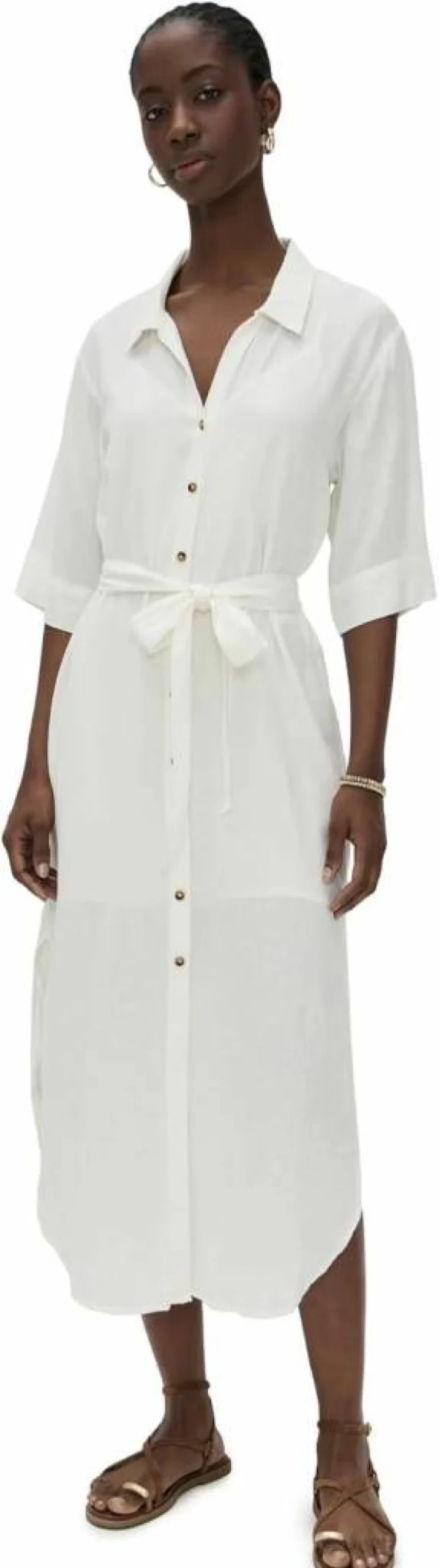 Z SUPPLY Women's Brise Linen Midi Dress - Breathable Summer Casual Dress