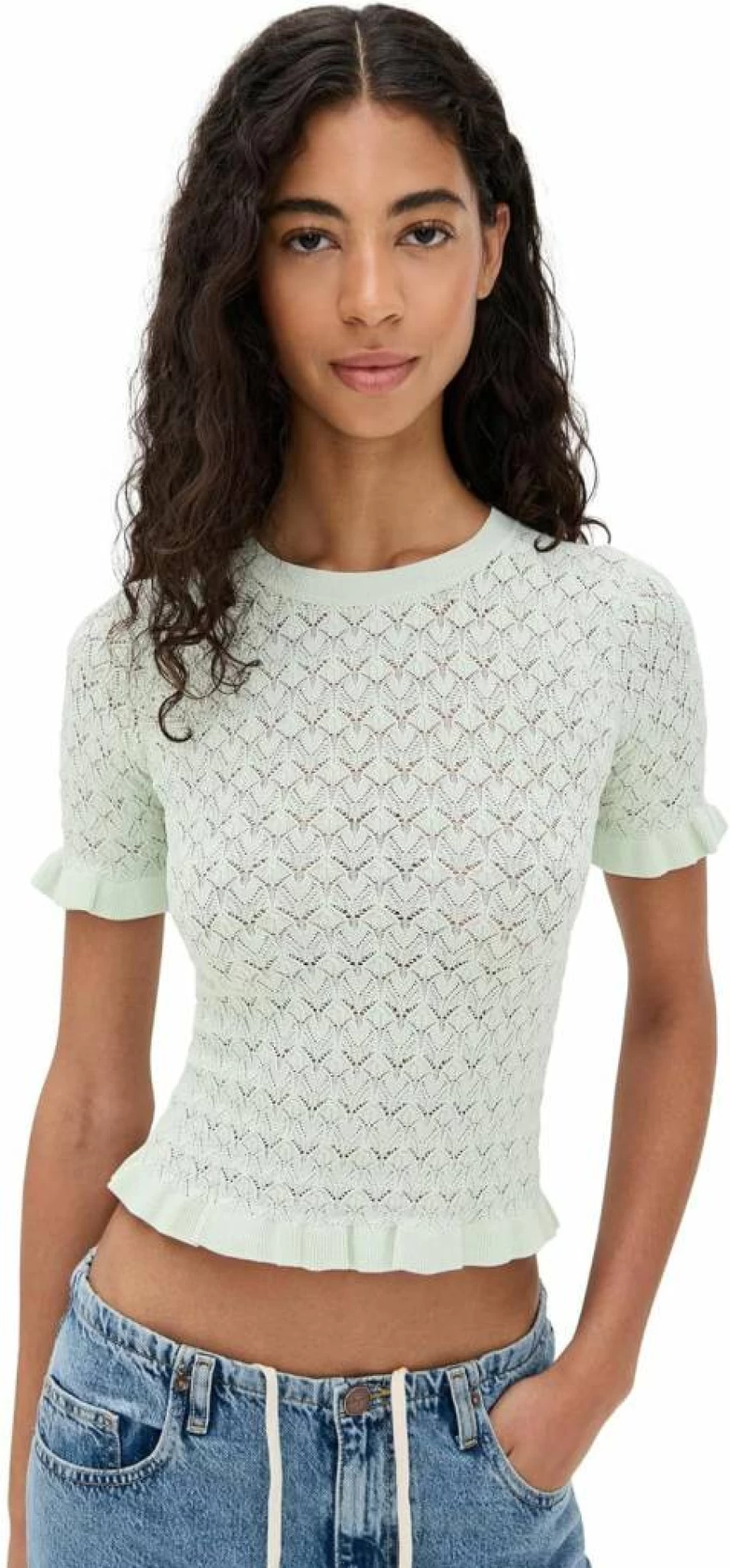 Sea Women's Short Sleeve Knit Sweater - Lightweight Fine Gauge Pullover Top