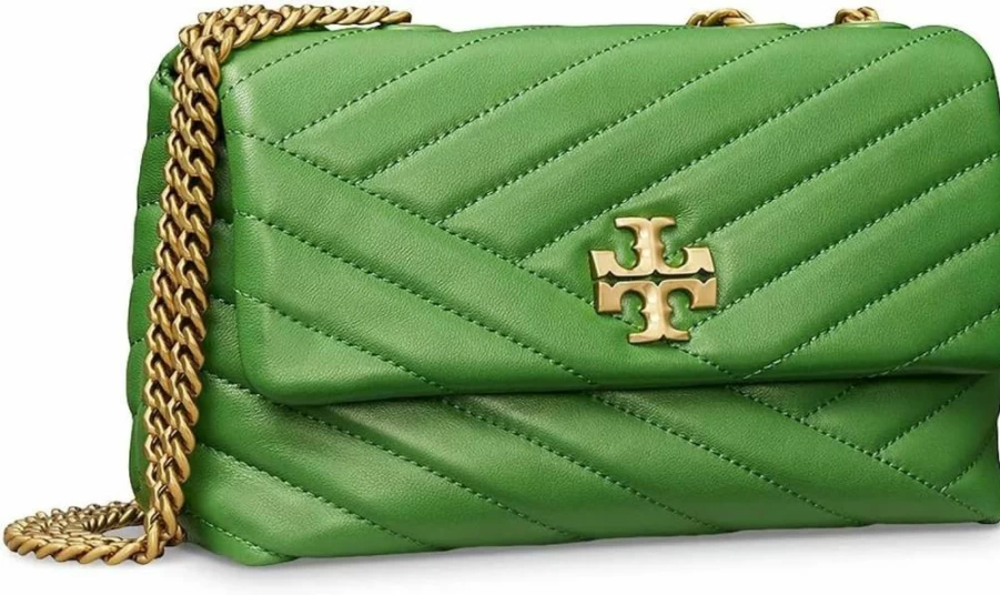 Tory Burch Kira Chevron Crossbody Bag for Women - Convertible Shoulder Purse Small Leather Handbag