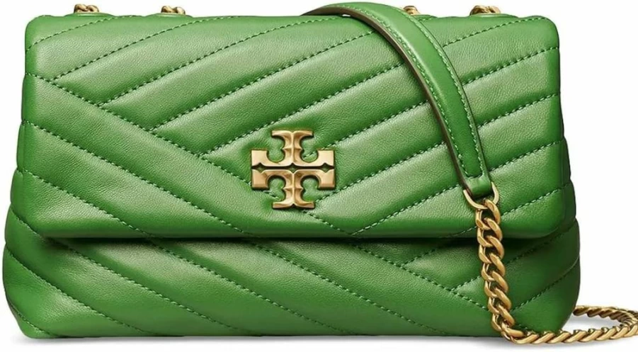 Tory Burch Kira Chevron Crossbody Bag for Women - Convertible Shoulder Purse Small Leather Handbag
