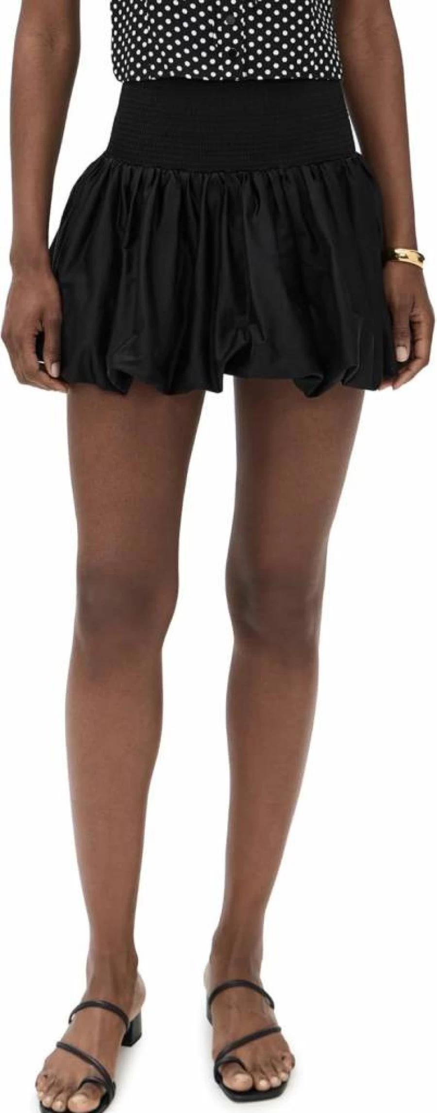 Alice + Olivia Arden Drop Waist Smocked Mini Skirt with Bubble Hem for Women
