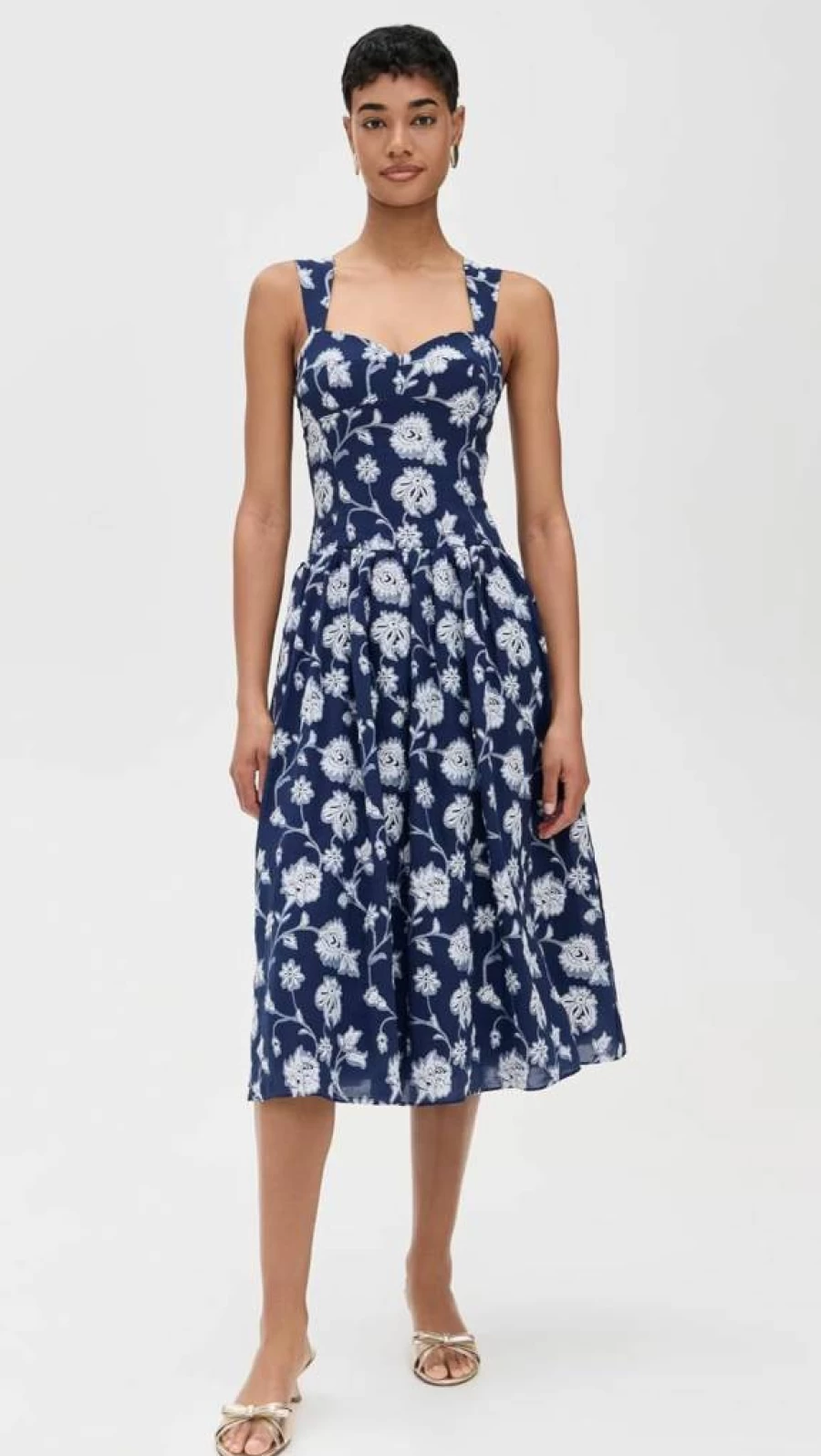 Amanda Uprichard Women's Abernathy Dress: Elegant Floral Midi Dress for Women