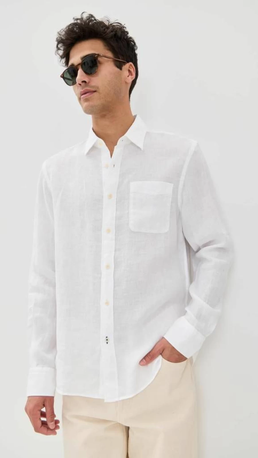 Faherty Men's Linen Laguna Shirt - Lightweight Summer Casual Button-Up