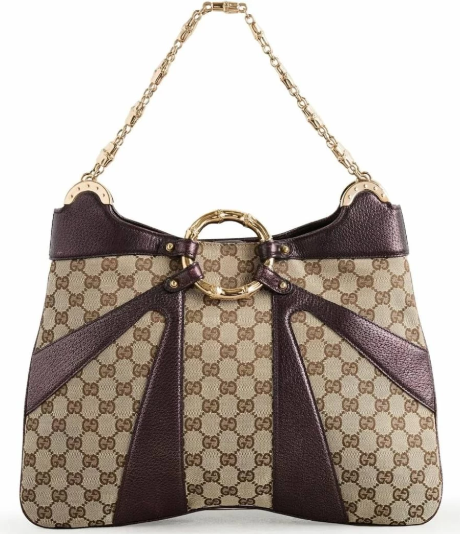 Gucci Women's Vintage Bamboo Chain Shoulder Bag - Pre-Owned Luxury Handbag