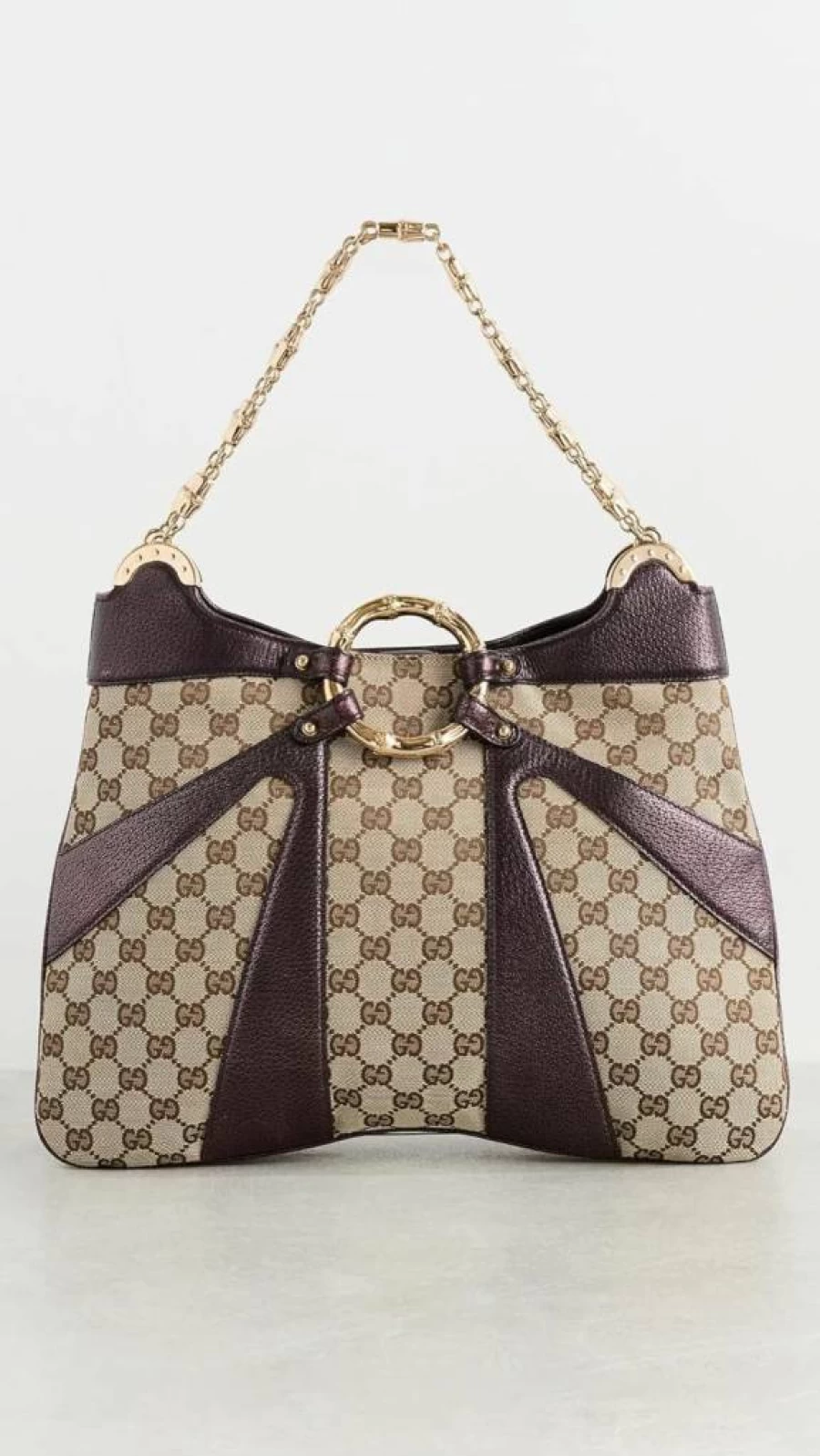Gucci Women's Vintage Bamboo Chain Shoulder Bag - Pre-Owned Luxury Handbag