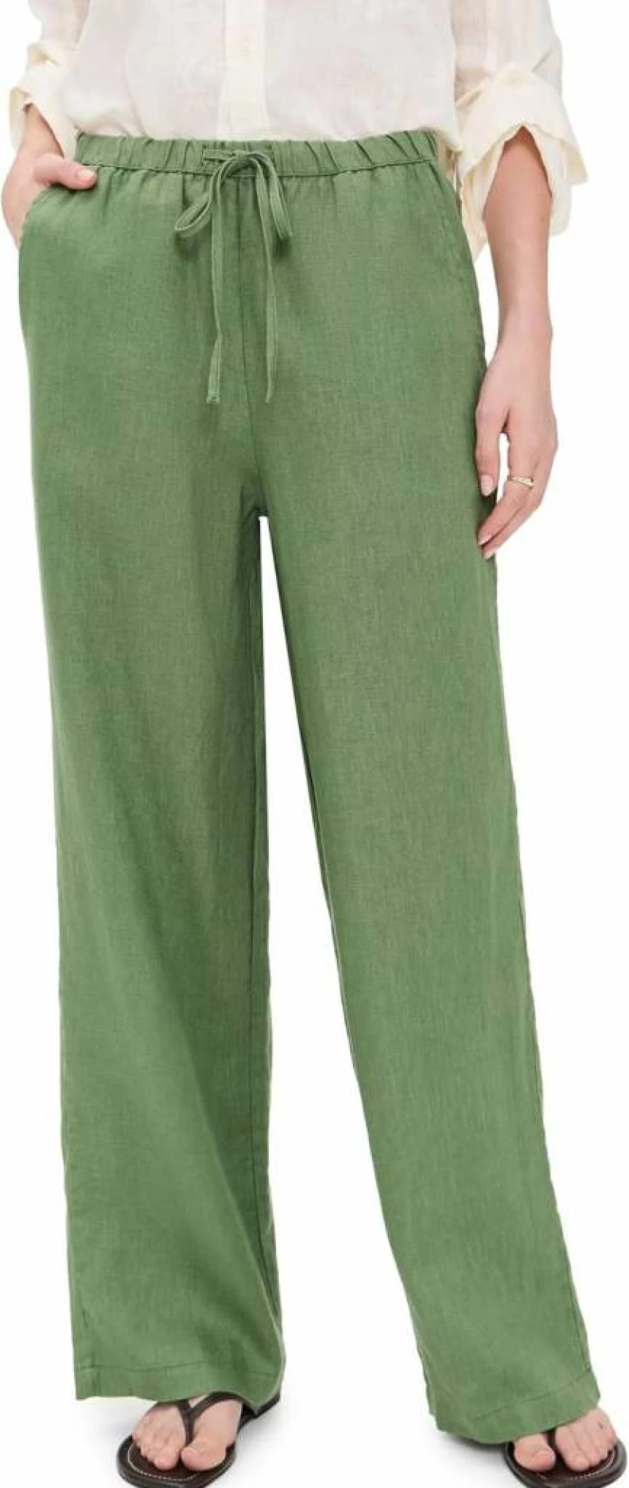 Rails Women's Emmie High-Waisted Linen Pants - Comfortable Summer Wide-Leg Trousers