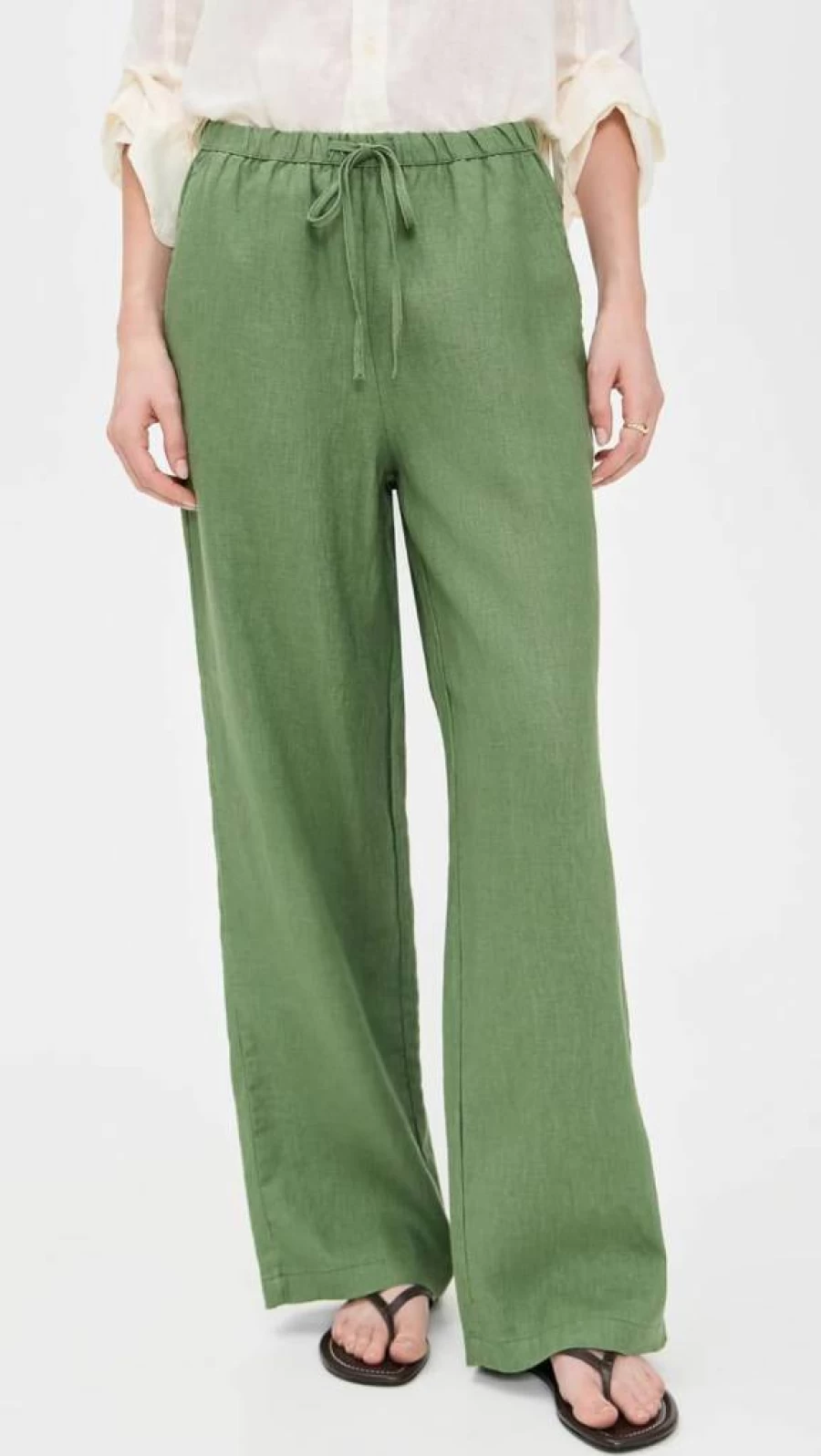Rails Women's Emmie High-Waisted Linen Pants - Comfortable Summer Wide-Leg Trousers