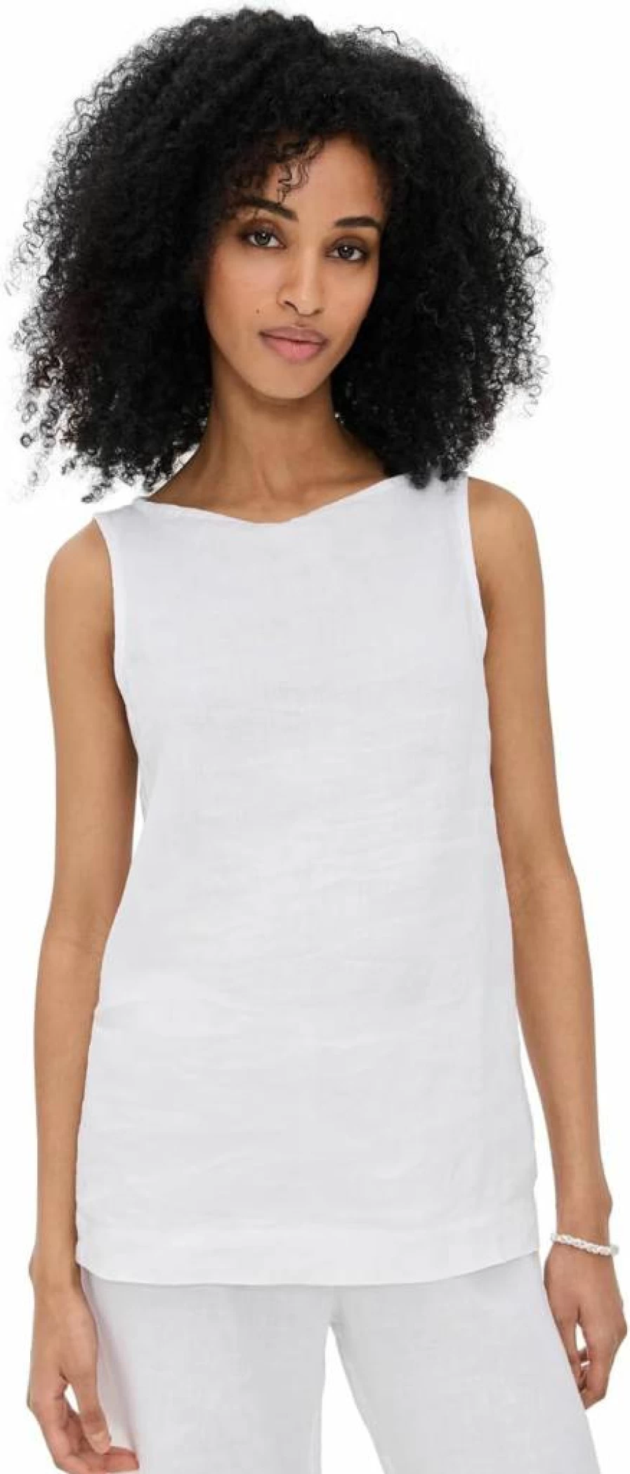 DONNI. Women's Linen Shell Tank Top - Breathable Summer Casual Sleeveless Blouse