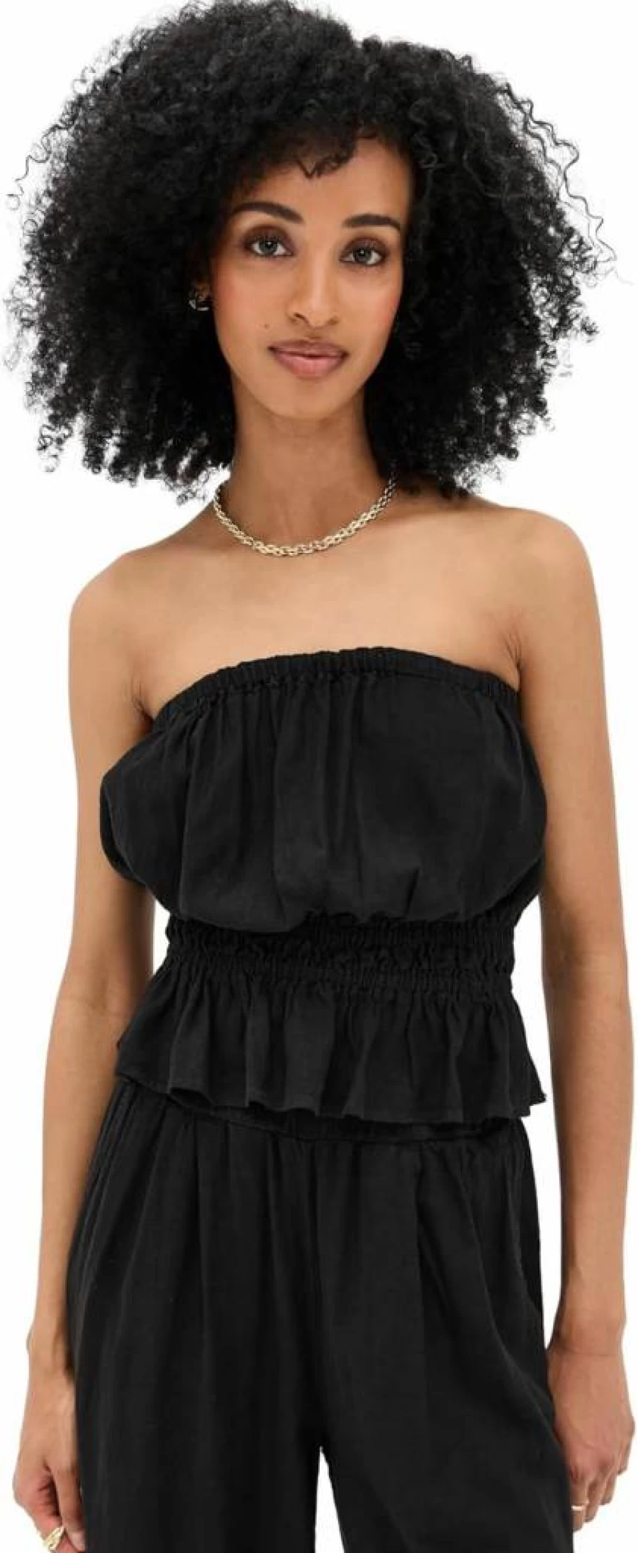 Stateside Women's Linen Tube Top - Summer Crop Top for Women - Breathable Linen Sleeveless Shirt