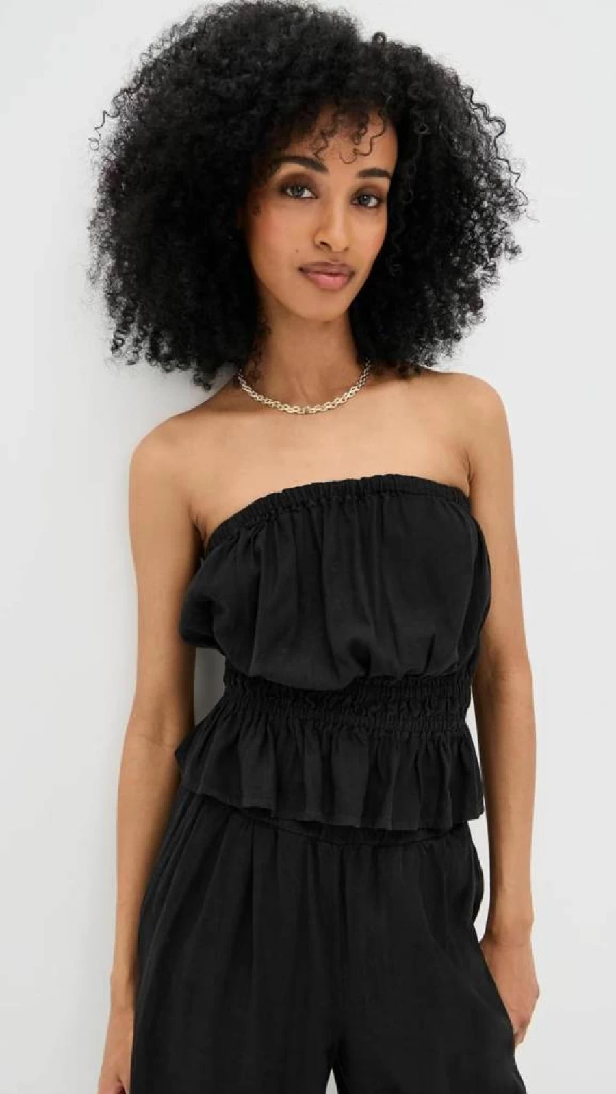 Stateside Women's Linen Tube Top - Summer Crop Top for Women - Breathable Linen Sleeveless Shirt