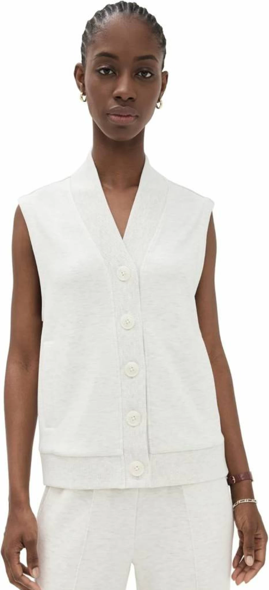 Varley Women's Vicky Button Front Vest Gilet - Lightweight Quilted Puffer Sleeveless Jacket