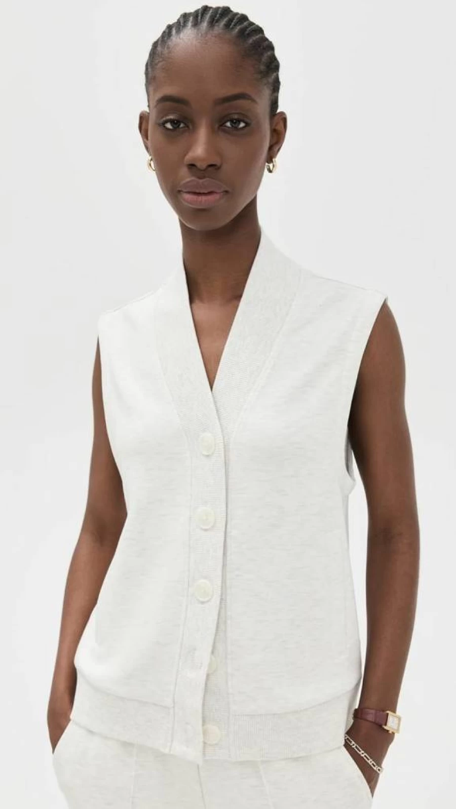 Varley Women's Vicky Button Front Vest Gilet - Lightweight Quilted Puffer Sleeveless Jacket