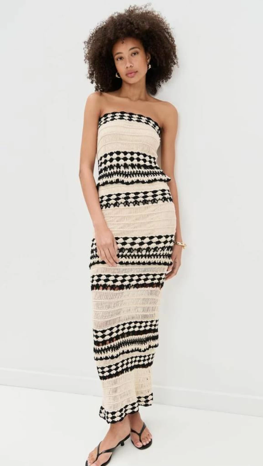 Line & Dot Women's Muse Crochet Dress - Boho Chic Summer Maxi Dress with Handmade Lace Details