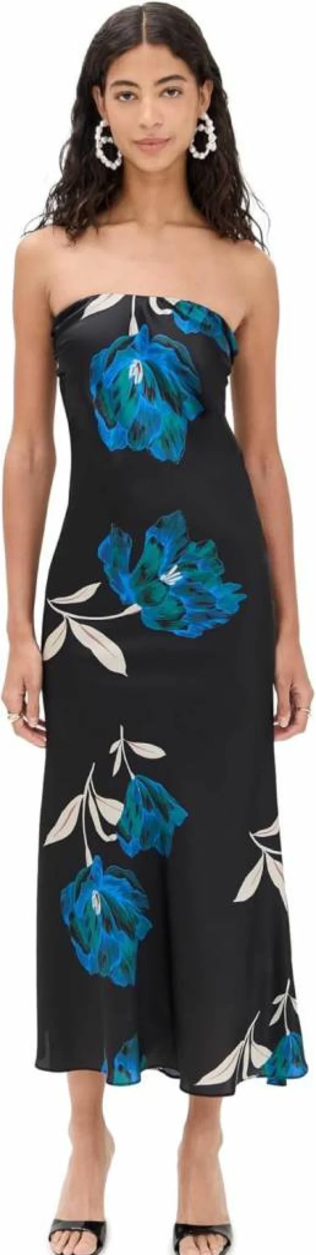 Misa Women's Cheryl Floral Summer Dress - Elegant V-Neck A-Line Dress with Pockets