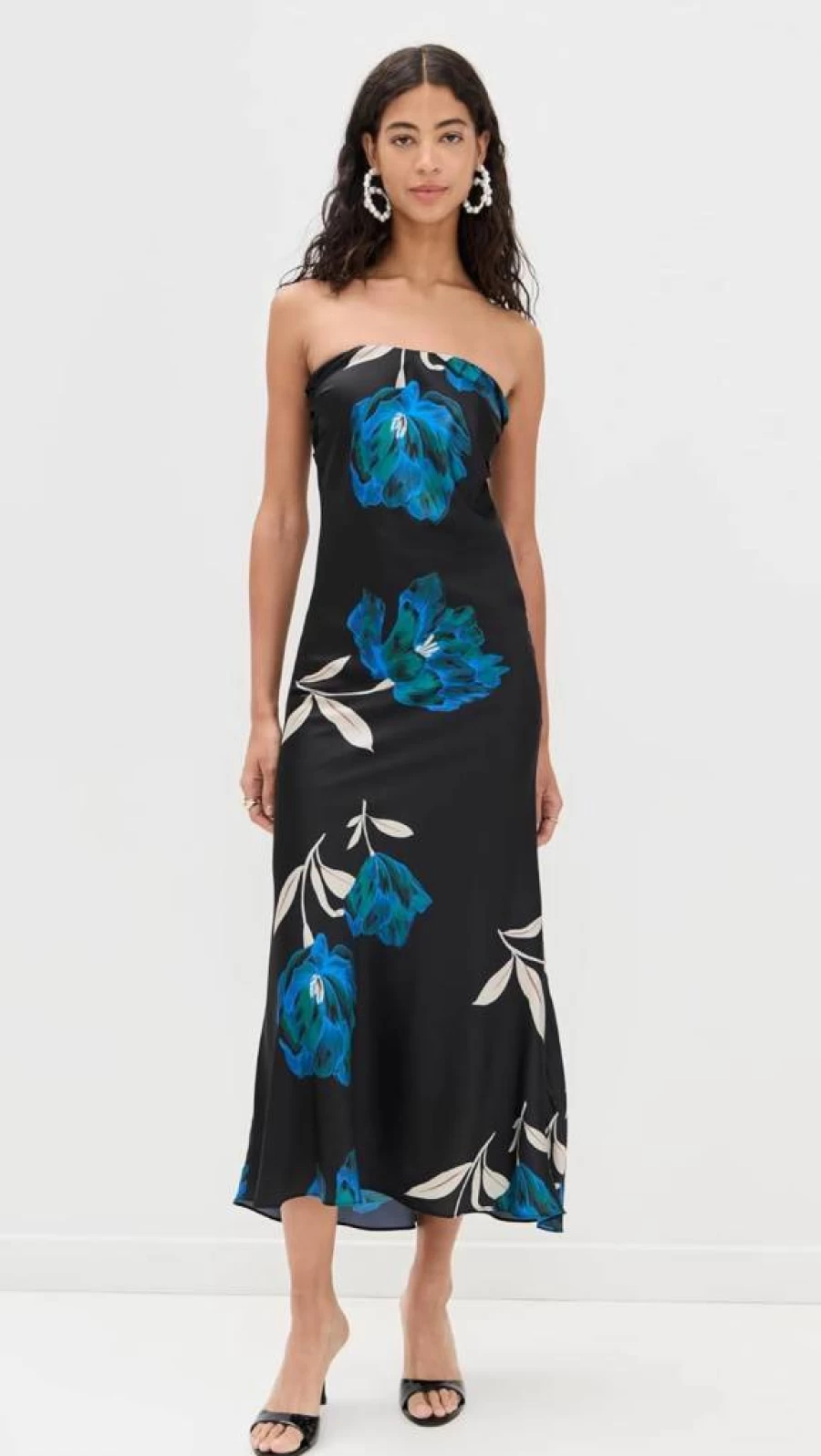 Misa Women's Cheryl Floral Summer Dress - Elegant V-Neck A-Line Dress with Pockets