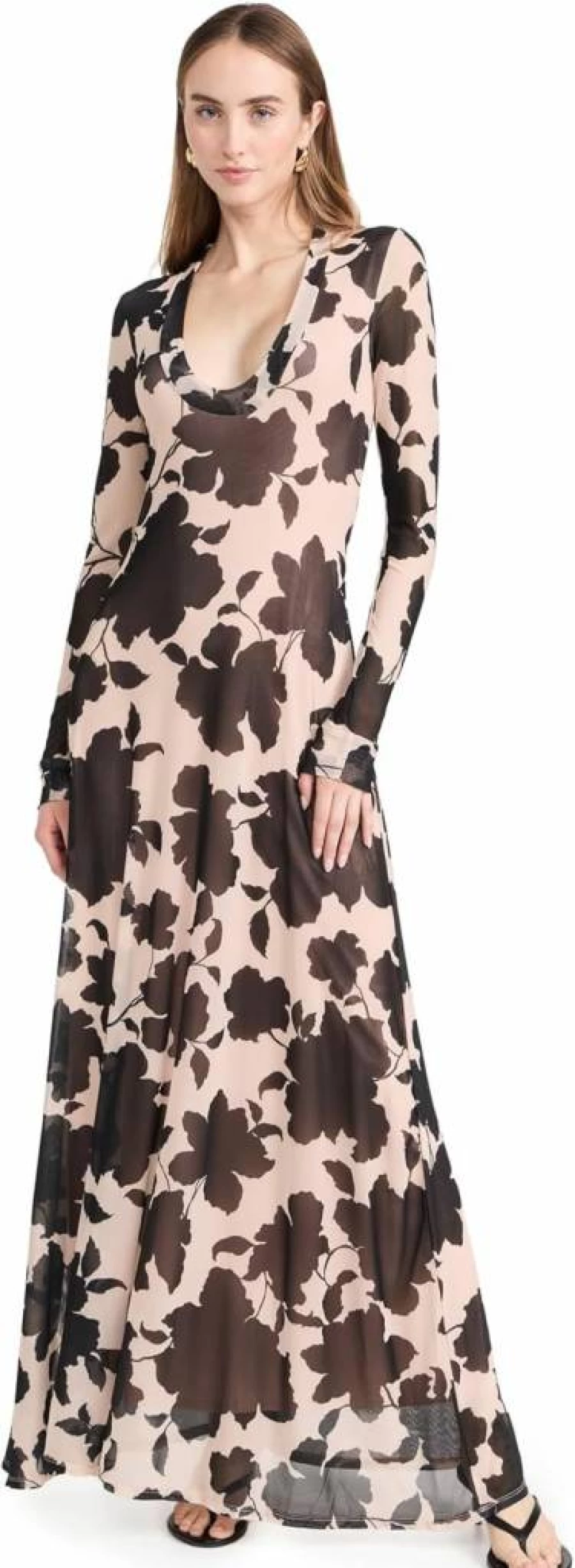AFRM Women's Moni Maxi Dress - Flowy Summer Long Dress with Bohemian Print