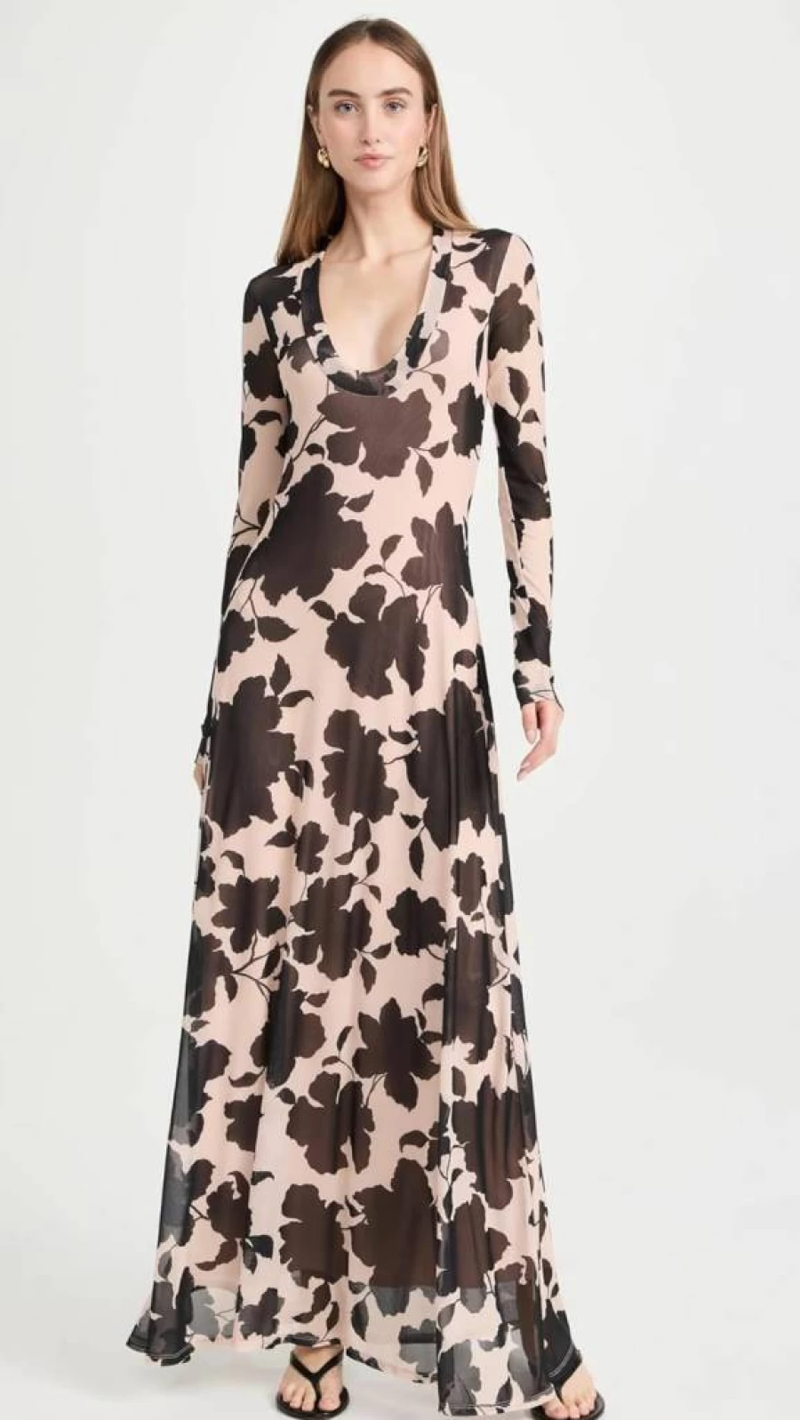 AFRM Women's Moni Maxi Dress - Flowy Summer Long Dress with Bohemian Print