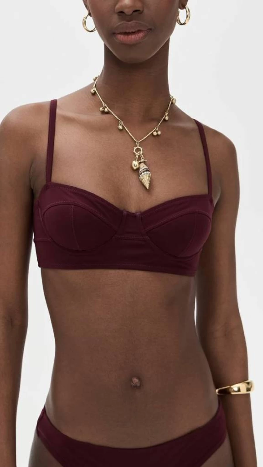 Ulla Johnson Zahara Bikini Top for Women - Floral Lace Bra Cup Swimwear