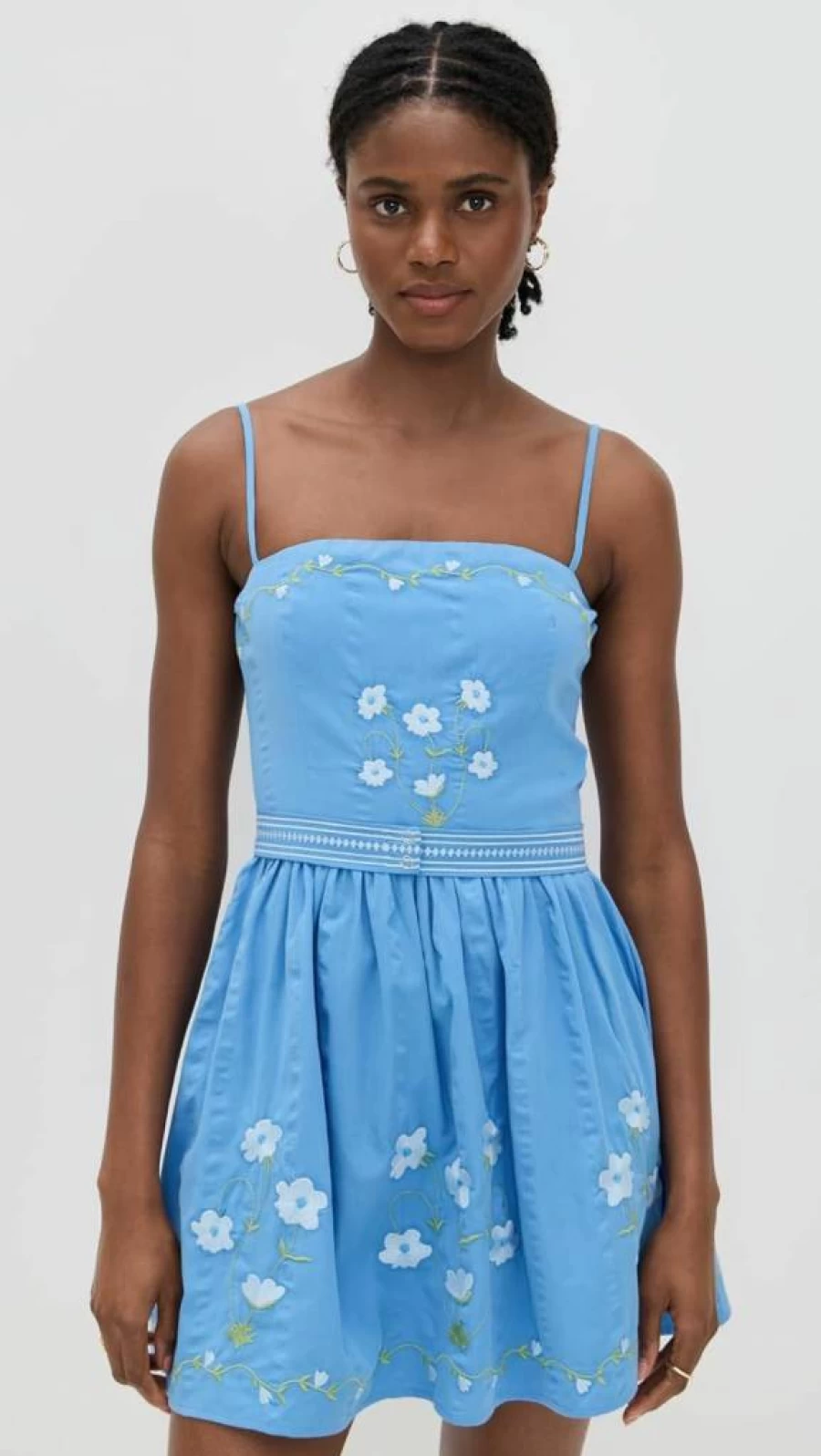 FANM MON Women's Nalan Floral Summer Dress - Elegant Short Sleeve A-Line Casual Dress