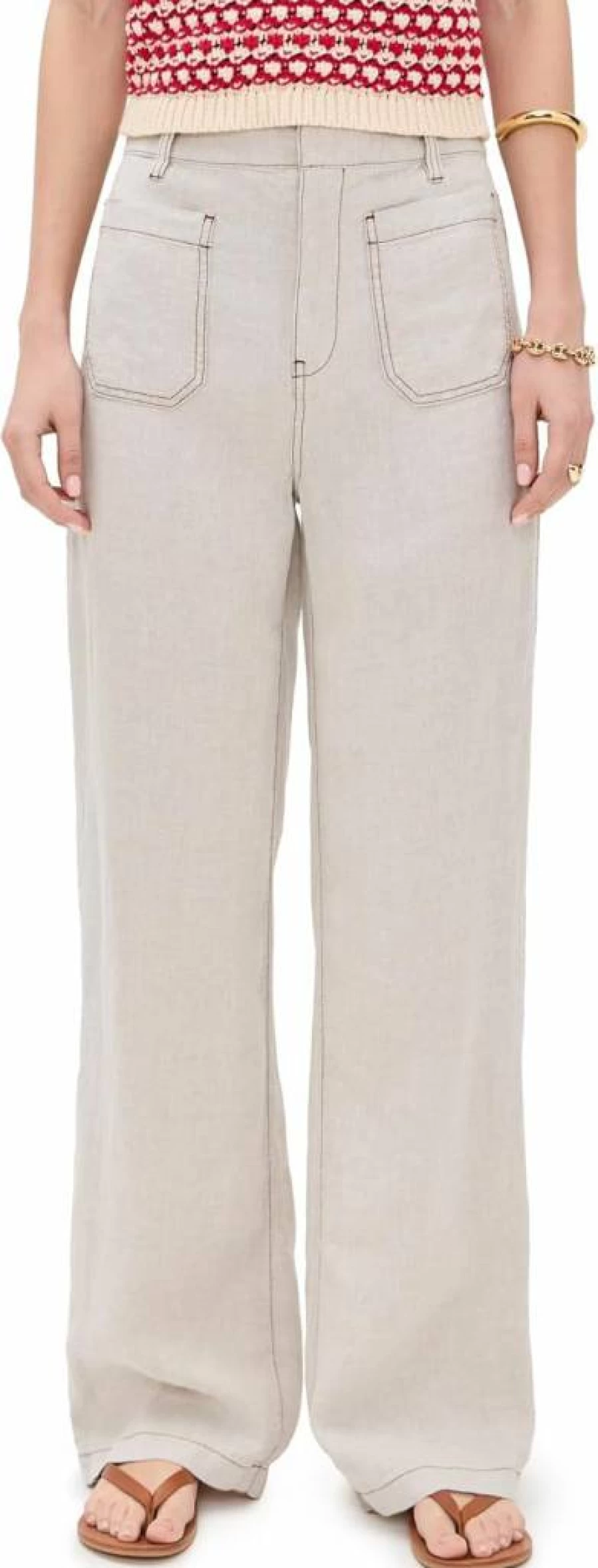 Madewell Women's High-Rise Flare Pants with Patch Pockets - Classic Denim Trousers for Women